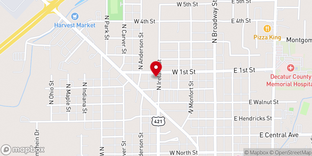 Map showing location of First Church of God