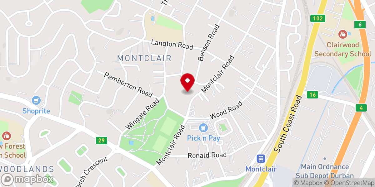 Map showing location of Montclair Methodist Church