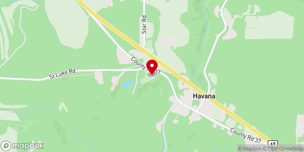 Map showing location of Havana United Methodist Church