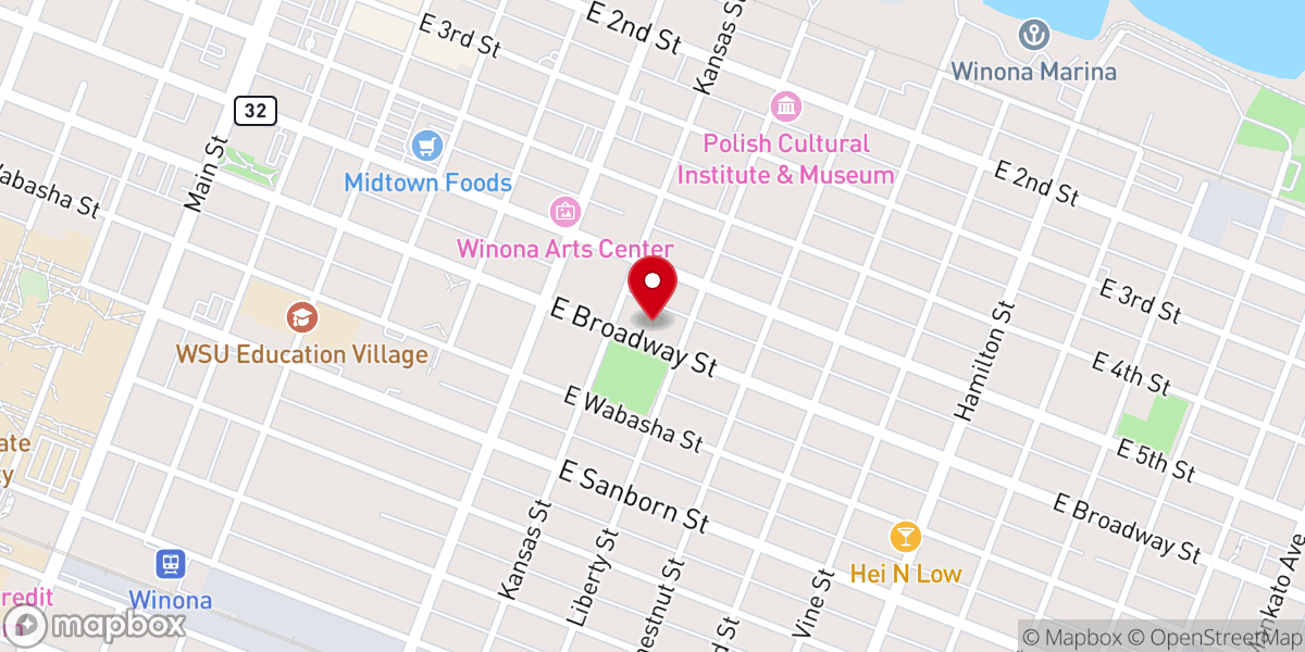 Map showing location of Hope Lutheran High School