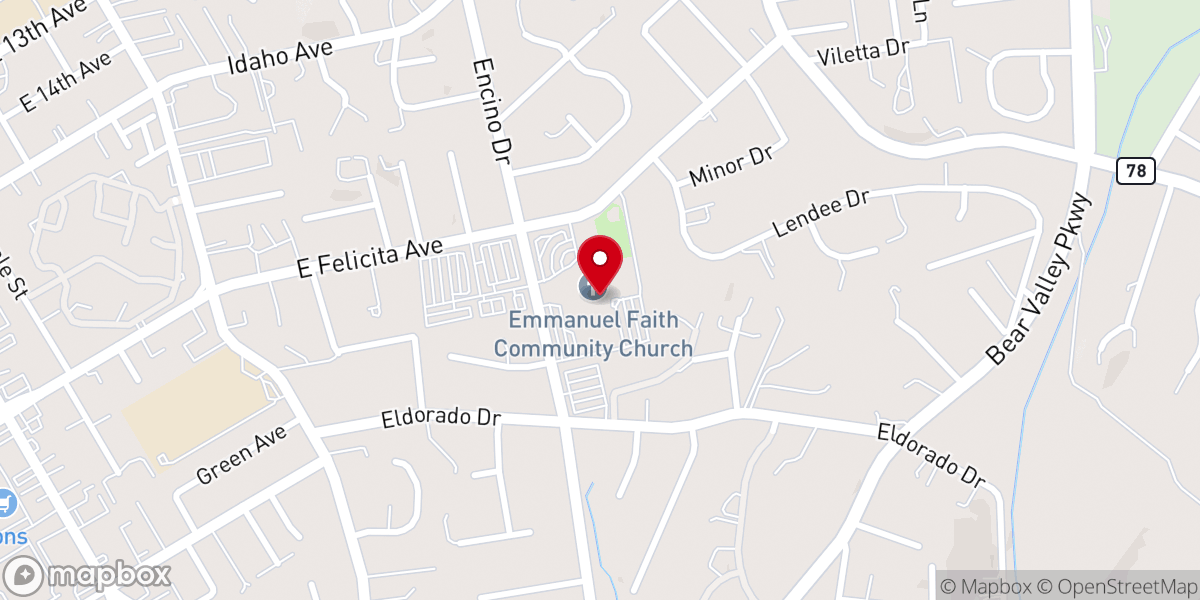 Map showing location of Emmanuel Faith Community Church