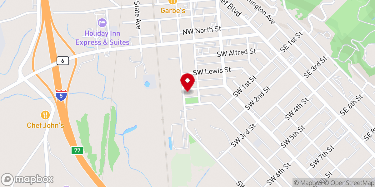 Map showing location of Lewis County Gospel Mission