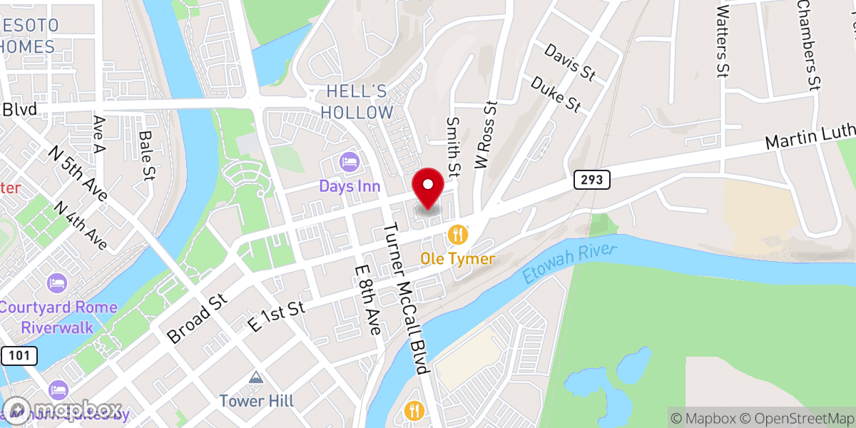 Map showing location of Saint Mary's Catholic Church