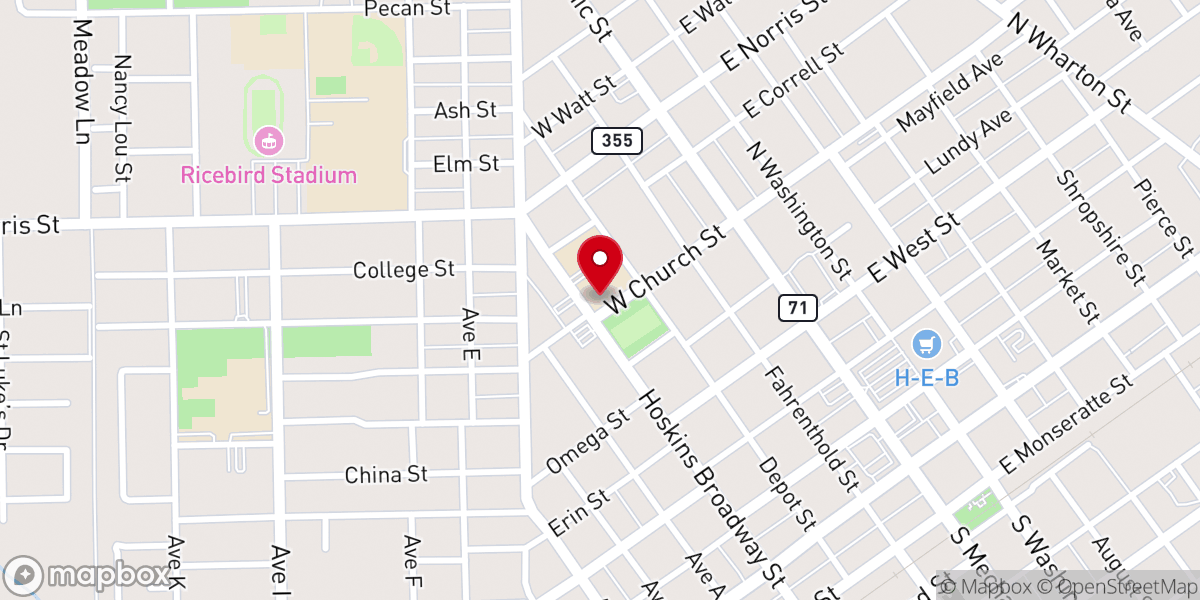 Map showing location of St Philip's Catholic Church