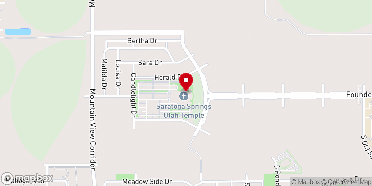 Map showing location of Saratoga Springs Utah Temple
