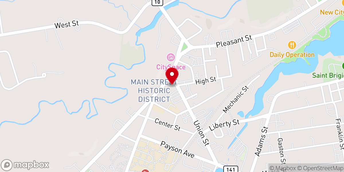 Map showing location of Easthampton Congregational Church, UCC