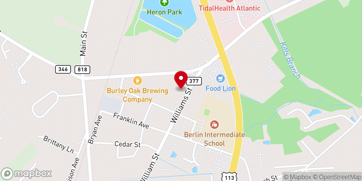 Map showing location of Berlin Baptist Church