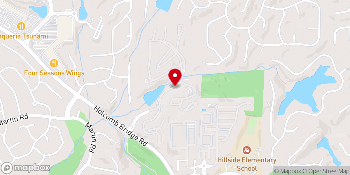 Map showing location of Dunwoody Baptist Church