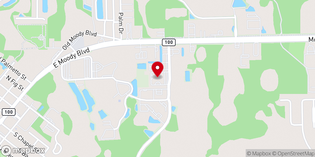 Map showing location of First Baptist Church of Bunnell