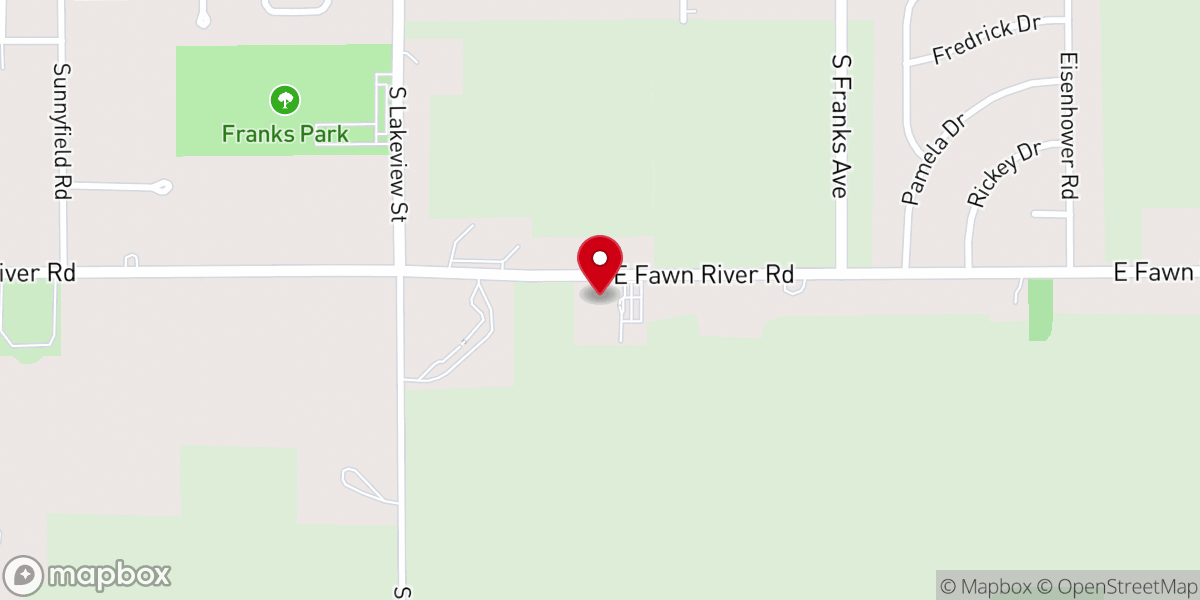 Map showing location of Fawn River Missionary Church