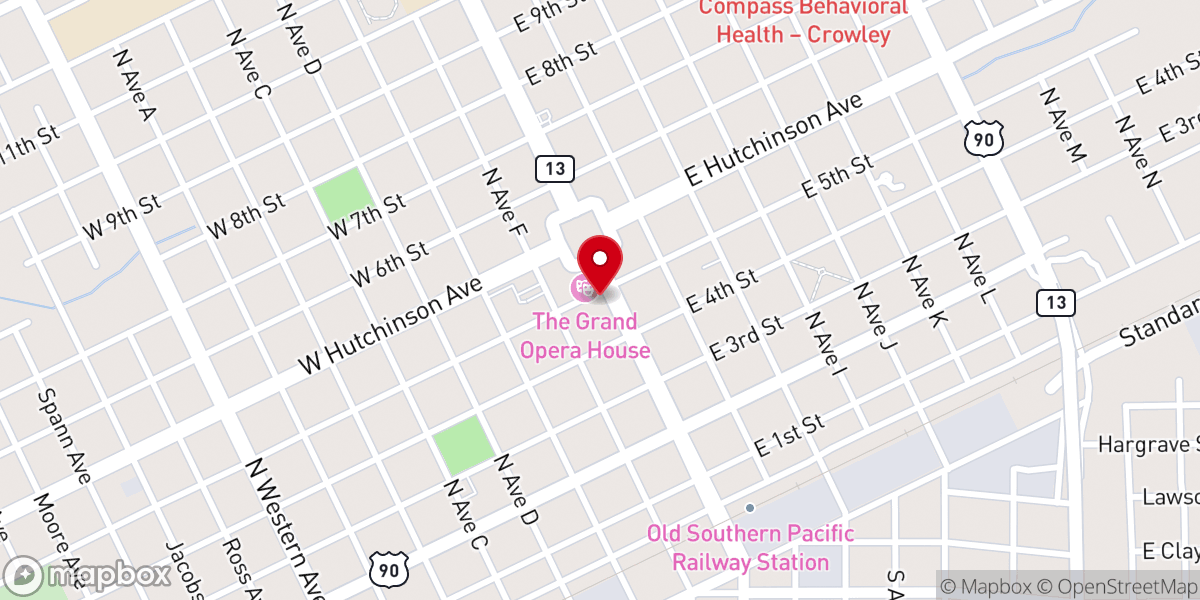 Map showing location of Crowley Main Street