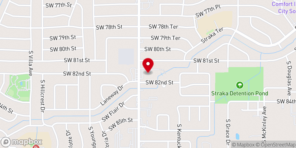 Map showing location of Southern Hills United Church