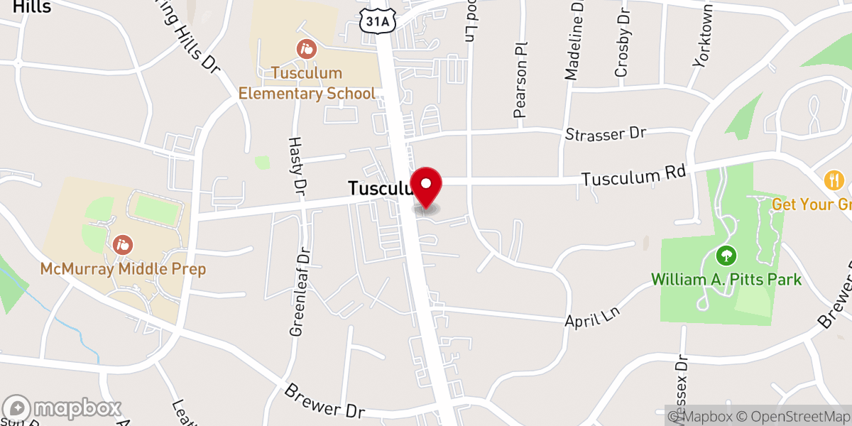 Map showing location of Nolensville Road Baptist Church