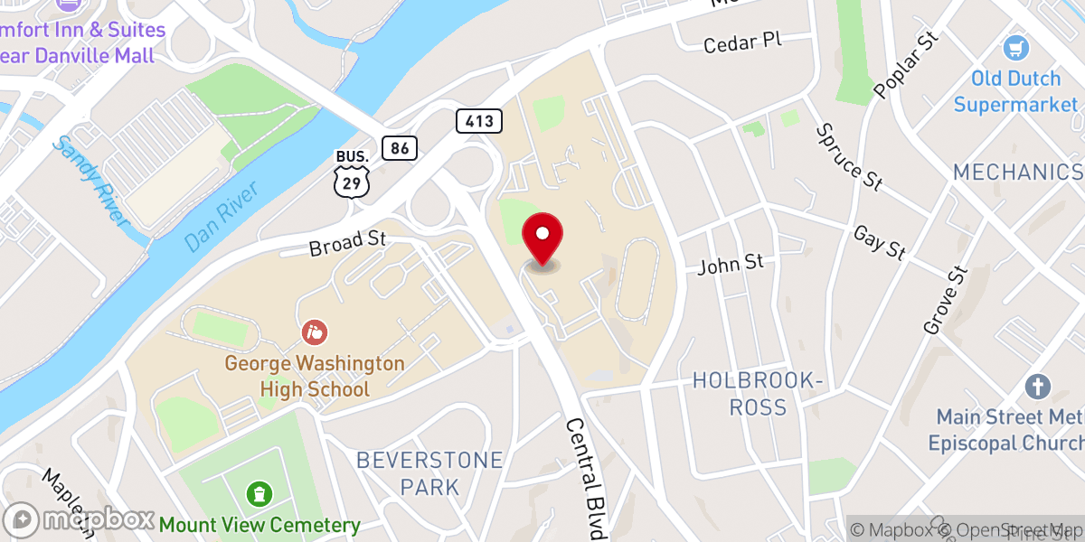 Map showing location of Sacred Heart