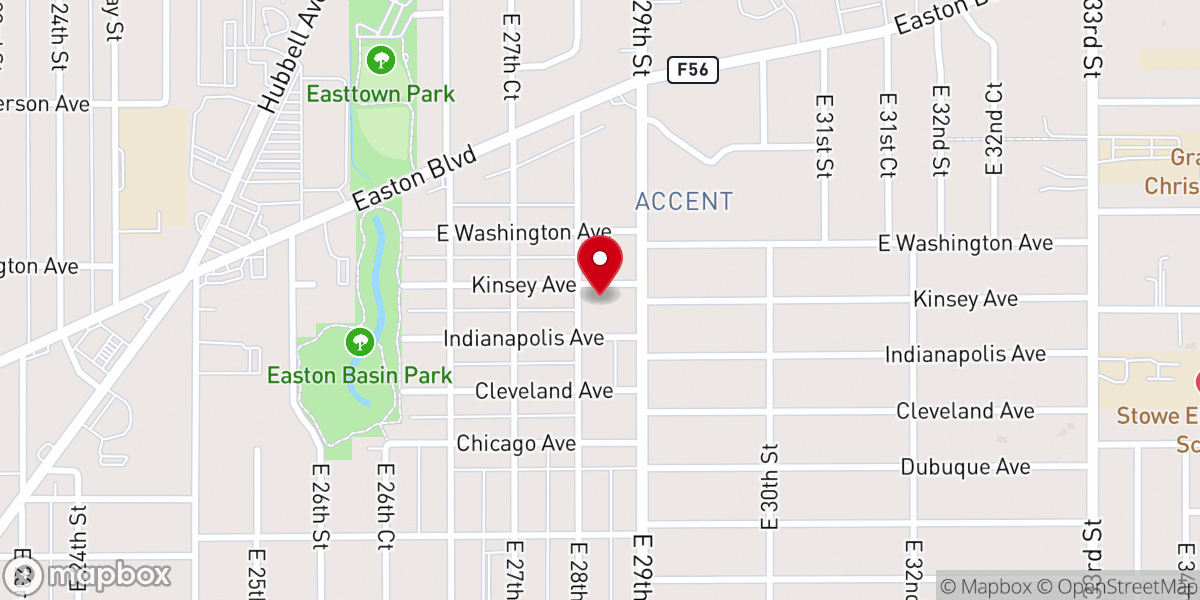 Map showing location of Faith Tabernacle Church