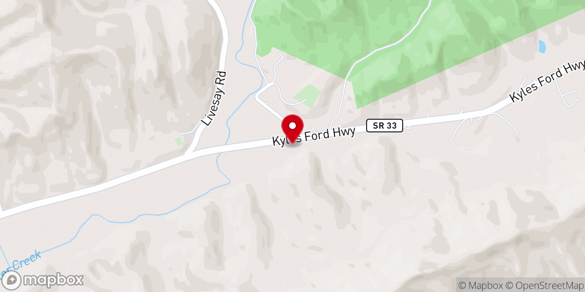 Map showing location of Panther Creek-Kyles Ford Volunteer