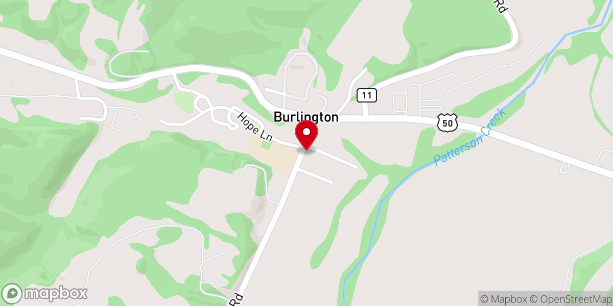 Map showing location of First Baptist Church