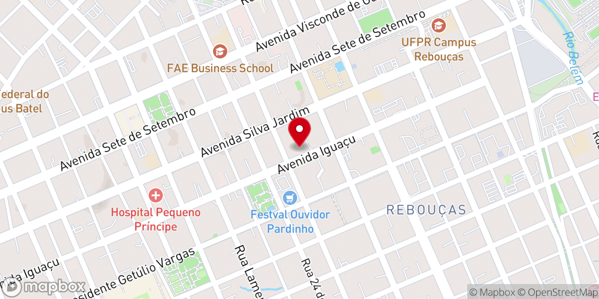 Map showing location of Igreja Batista da Lagoinha em Curitiba