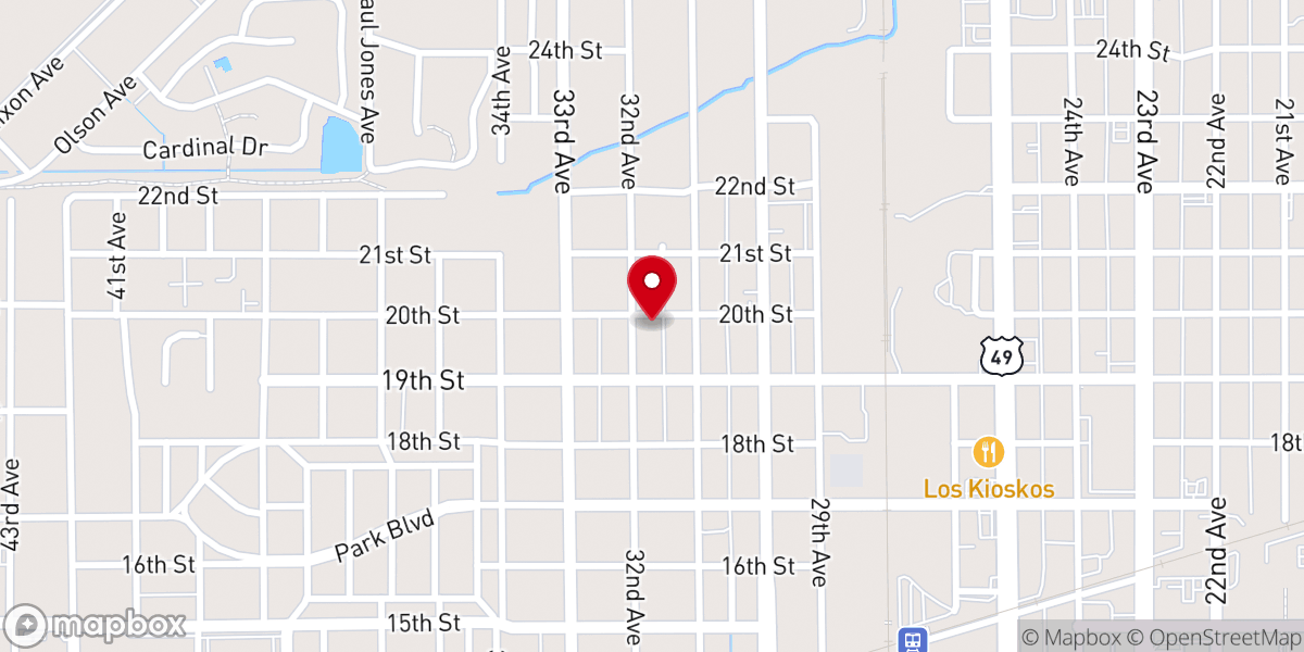Map showing location of Progressive Baptist Church