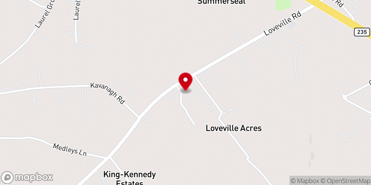 Map showing location of Galilee Church