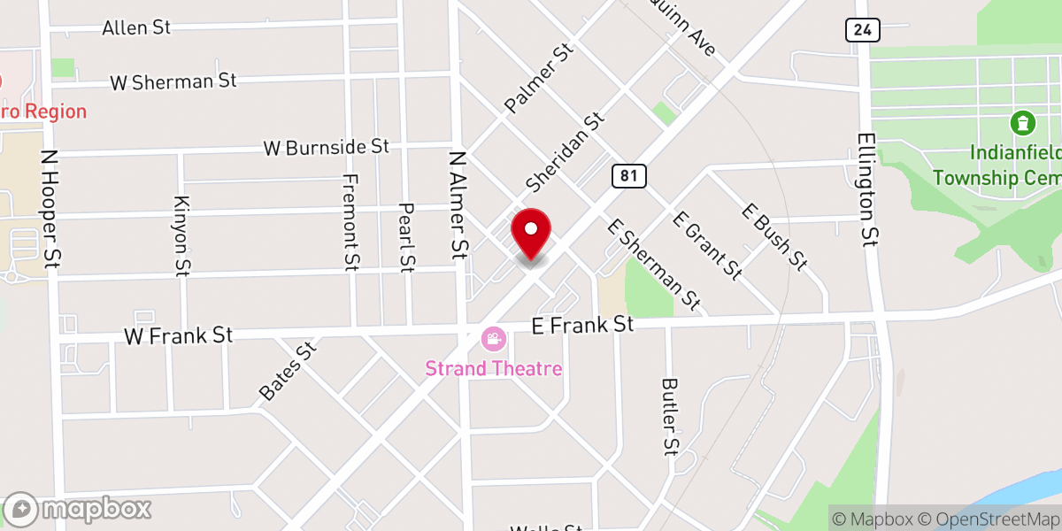 Map showing location of Blessing Center