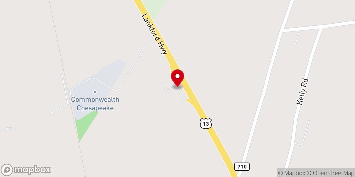 Map showing location of New Church Rest Area