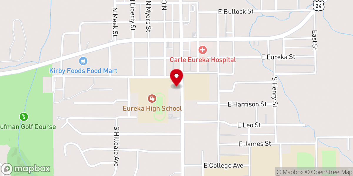 Map showing location of Eureka Christian Church
