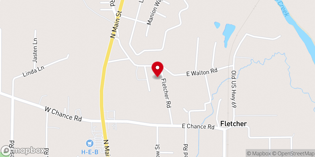 Map showing location of Calvary Baptist Church North Campus