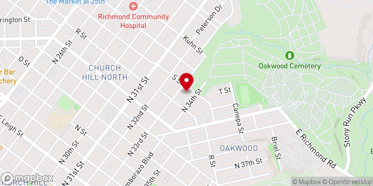 Map showing location of Holy Rosary Catholic Church