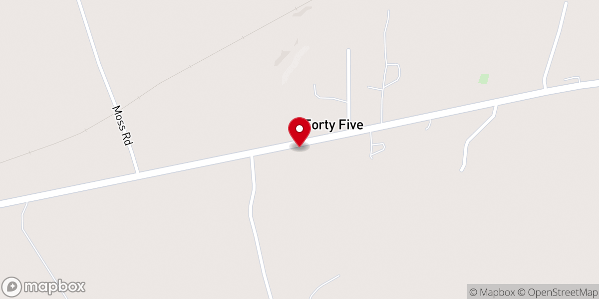 Map showing location of Forty-Five Baptist Church