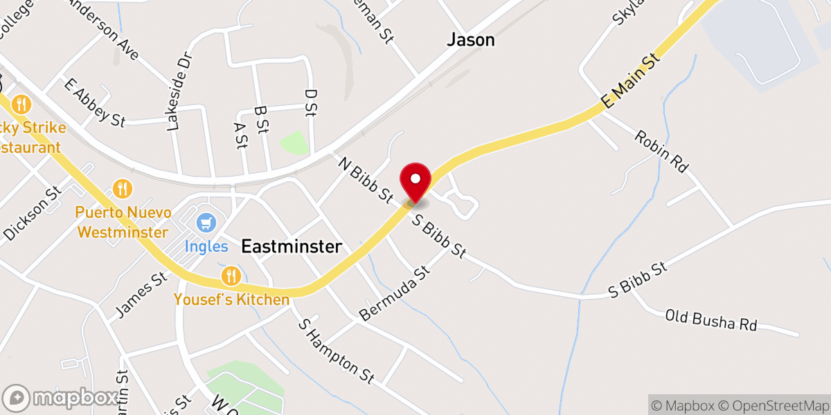 Map showing location of Free Gospel Holiness Church
