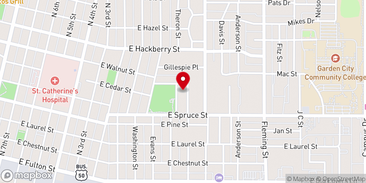 Map showing location of Catholic Charities of Southwest Kansas, Garden City