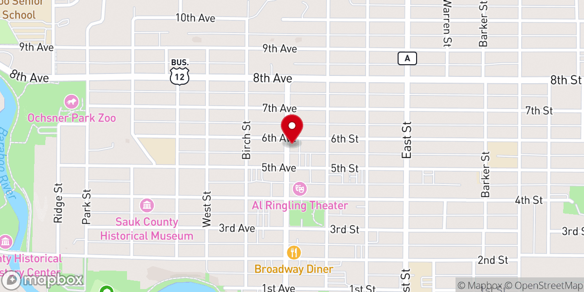 Map showing location of First Congregational Church