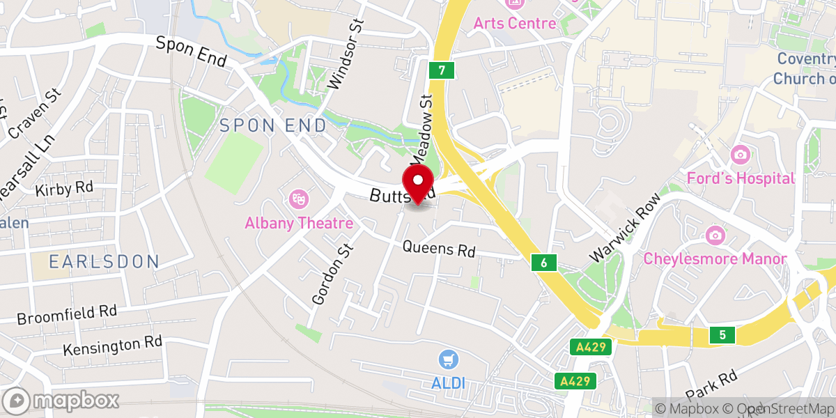 Map showing location of Coventry Elim