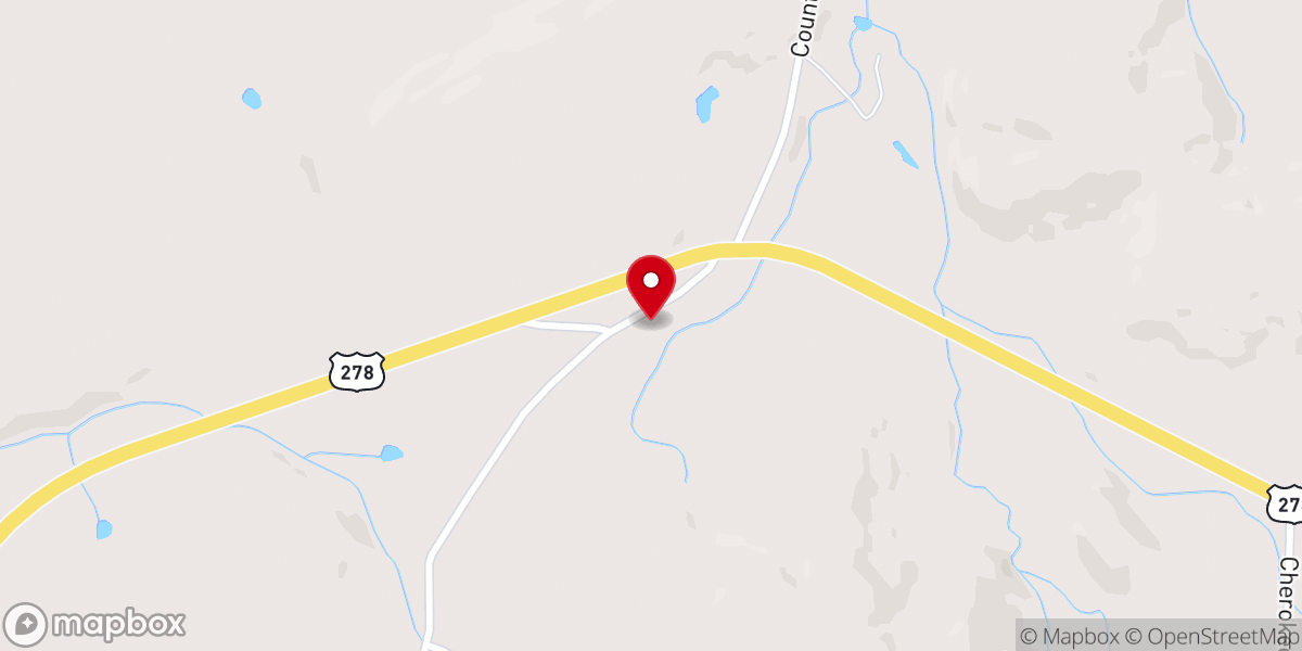 Map showing location of Pleasant Gap Church