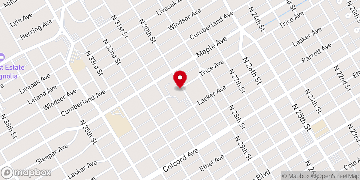 Map showing location of Highland Baptist Church