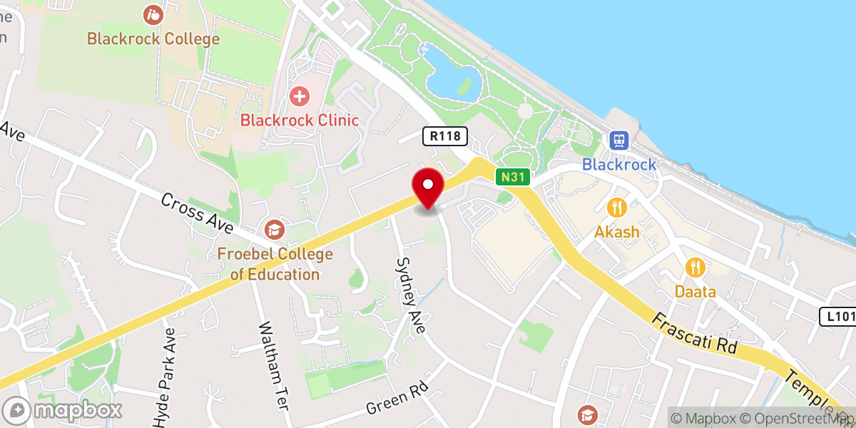 Map showing location of St Andrew's Presbyterian Church, Blackrock