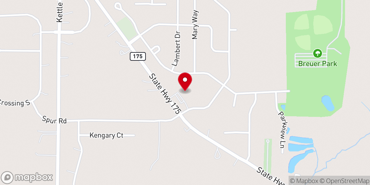 Map showing location of Slinger Community Church