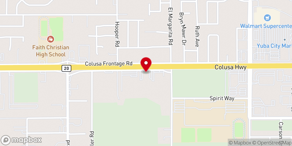Map showing location of Calvary Christian Center