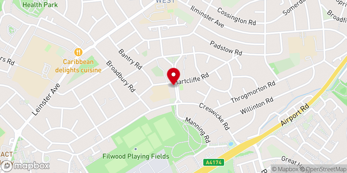 Map showing location of Christ the King Catholic Church