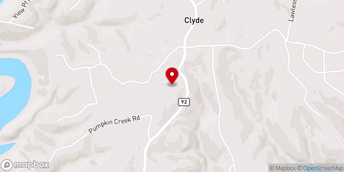 Map showing location of Timber Pointe Resort