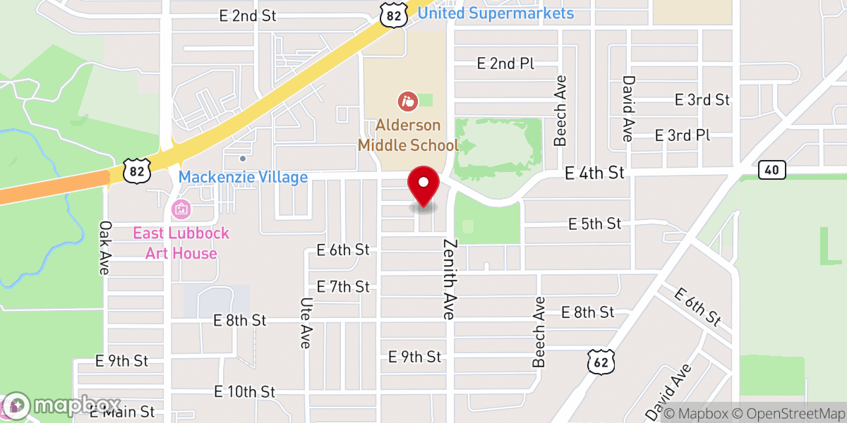 Map showing location of Unity Baptist Church