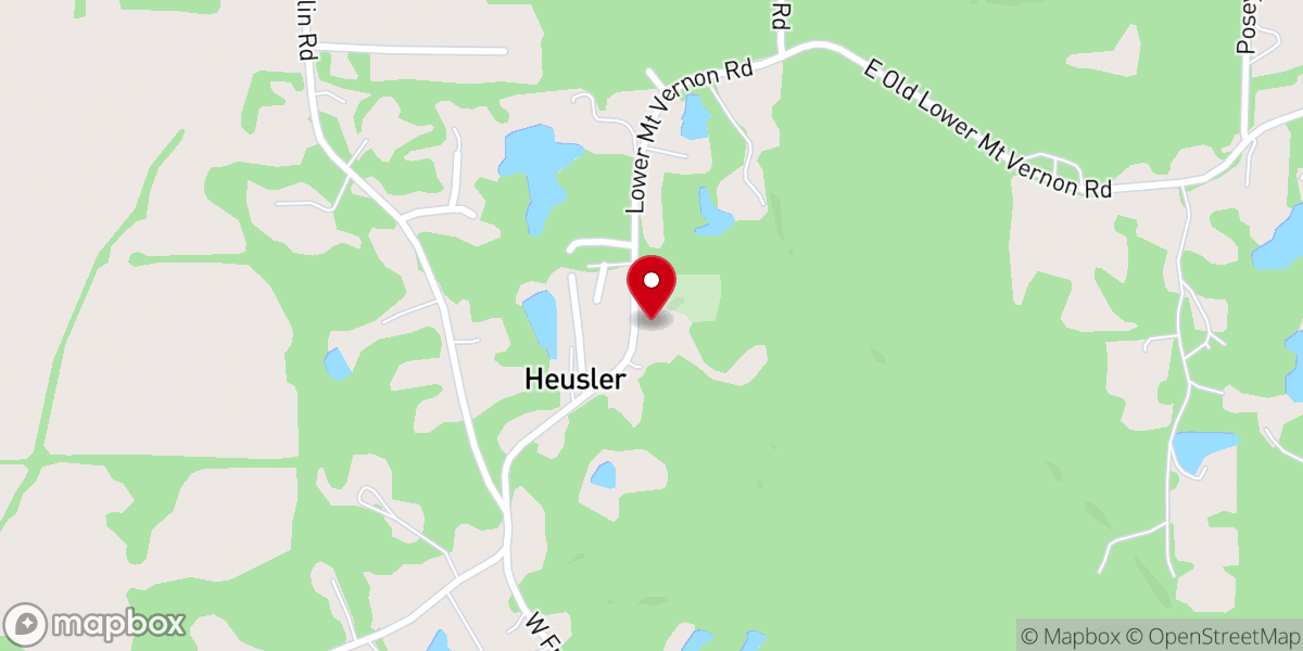 Map showing location of Salem Church of Heusler