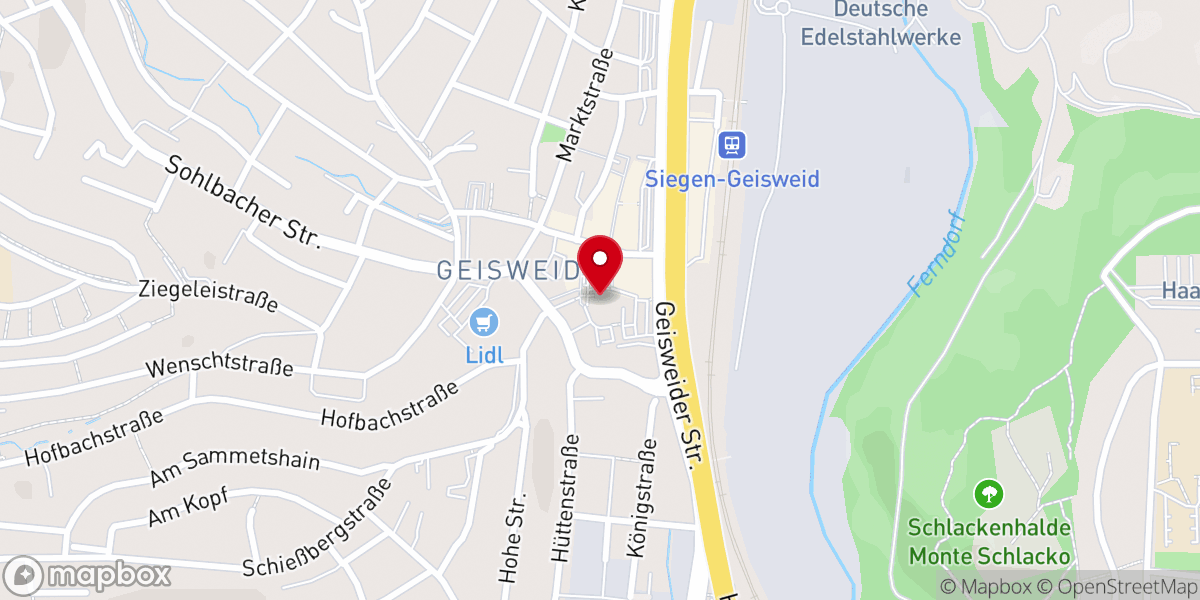 Map showing location of Rathaus Geisweid