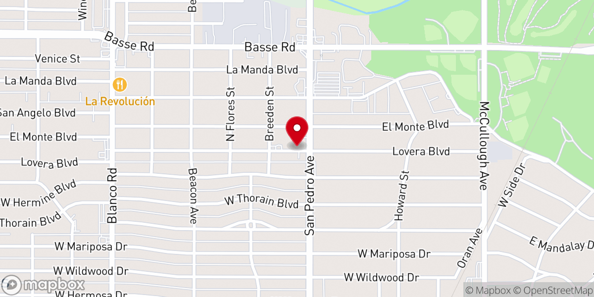 Map showing location of Lovera Baptist Church