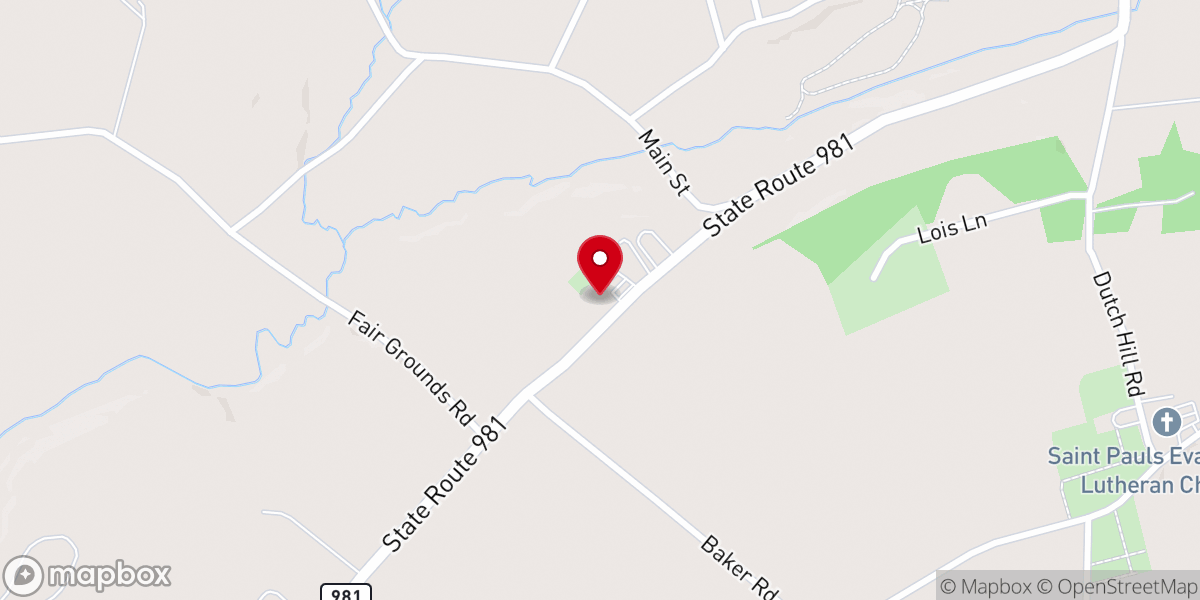 Map showing location of Trauger Mennonite Church