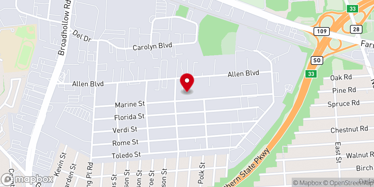 Map showing location of Iglesia Hispana Asambleas de Dios Oasis Farmingdale