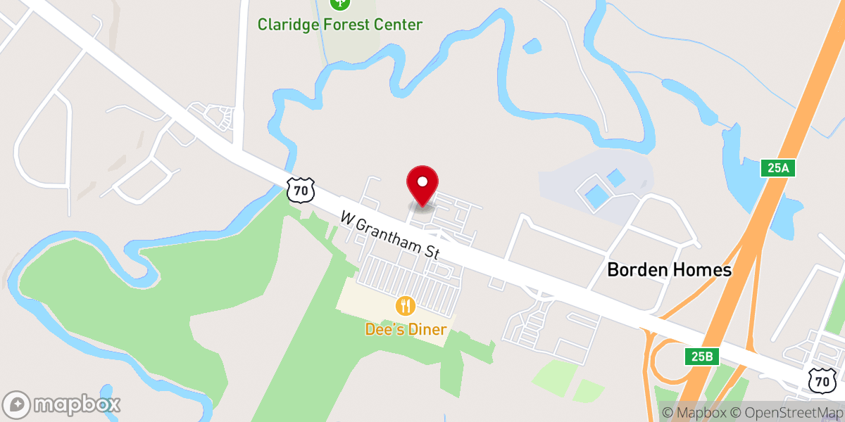 Map showing location of City Church of Goldsboro