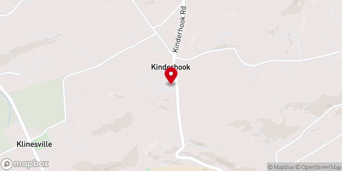 Map showing location of Kinderhook Evangelical Congregational Church