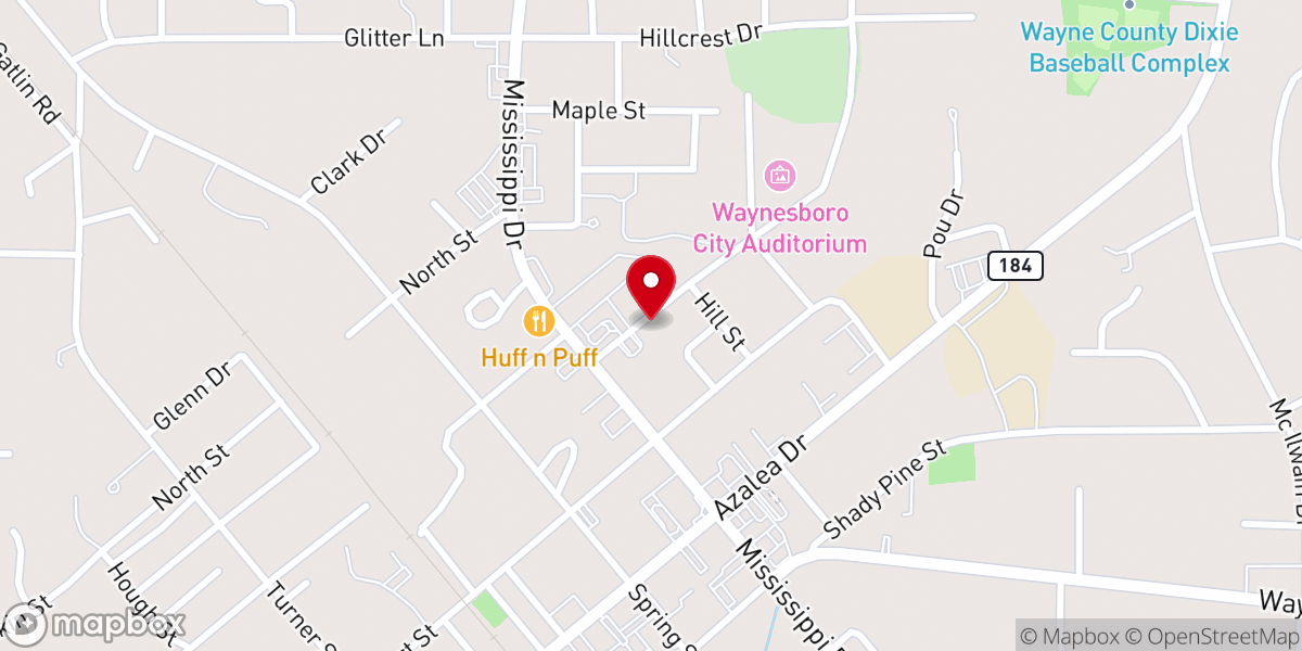Map showing location of Lamplighter Book Store & Trophy Center